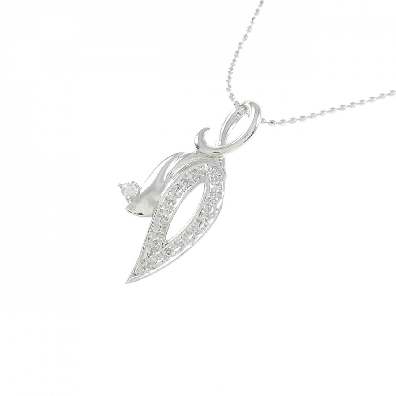 K10WG ダイヤモンド ネックレス 0.14CT