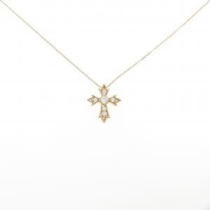 K18PG クロス ダイヤモンド ネックレス 0.13CT