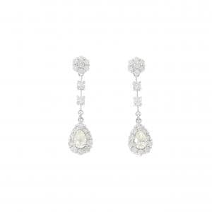 【新品】PT900 フラワー ダイヤモンド ピアス 0.80CT