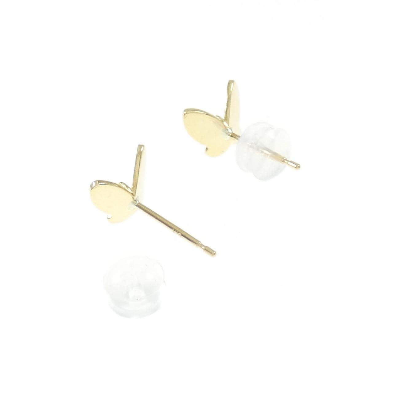 【新品】K18YG バタフライ ルビー ピアス 0.08CT