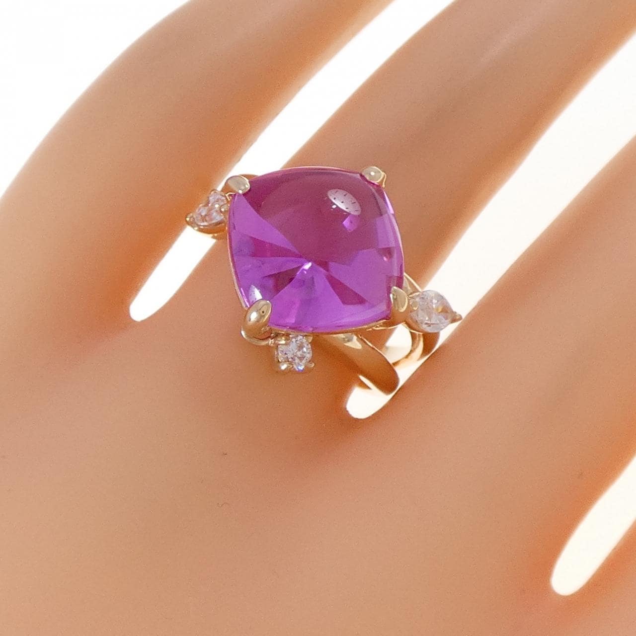 K10PG 合成サファイヤ リング