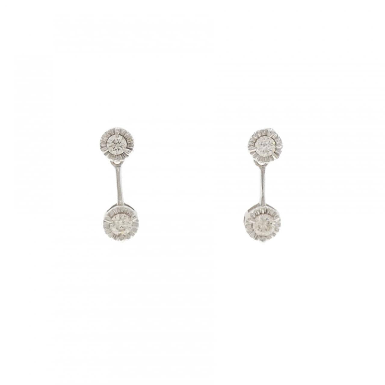 K18WG ダイヤモンド ピアス 0.14CT