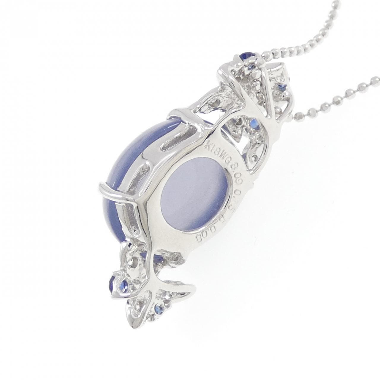 K18WG カルセドニー ネックレス 8.09CT