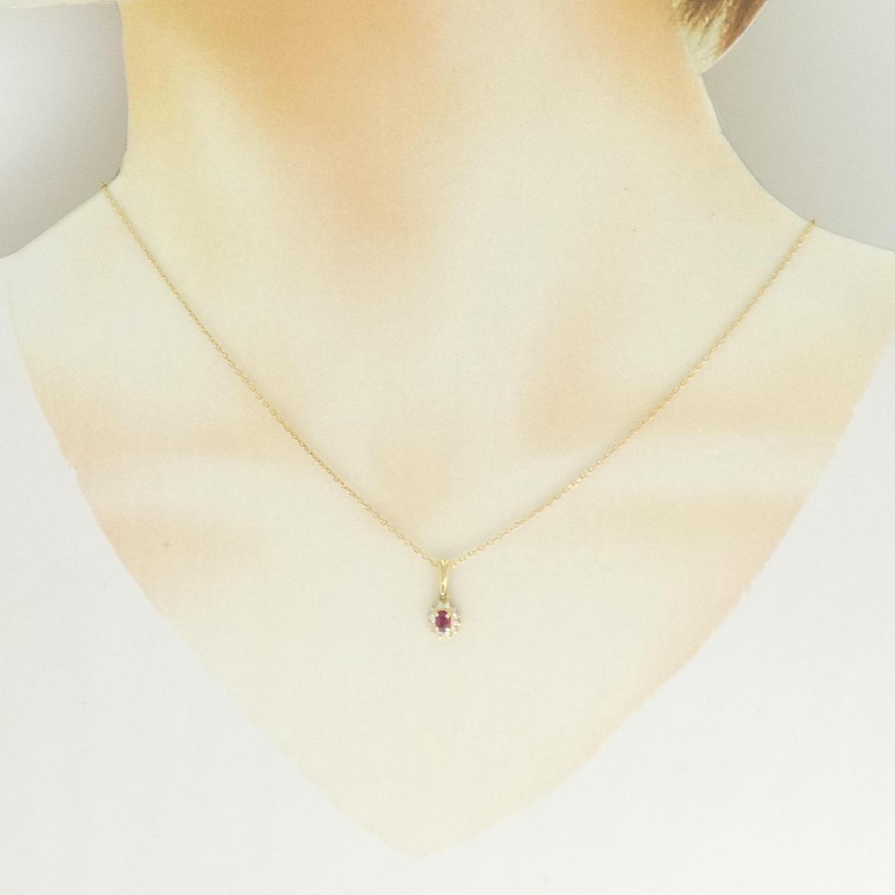K18YG ルビー ネックレス 0.23CT
