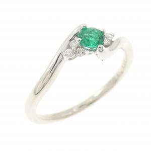 K18WG エメラルド リング 0.14CT