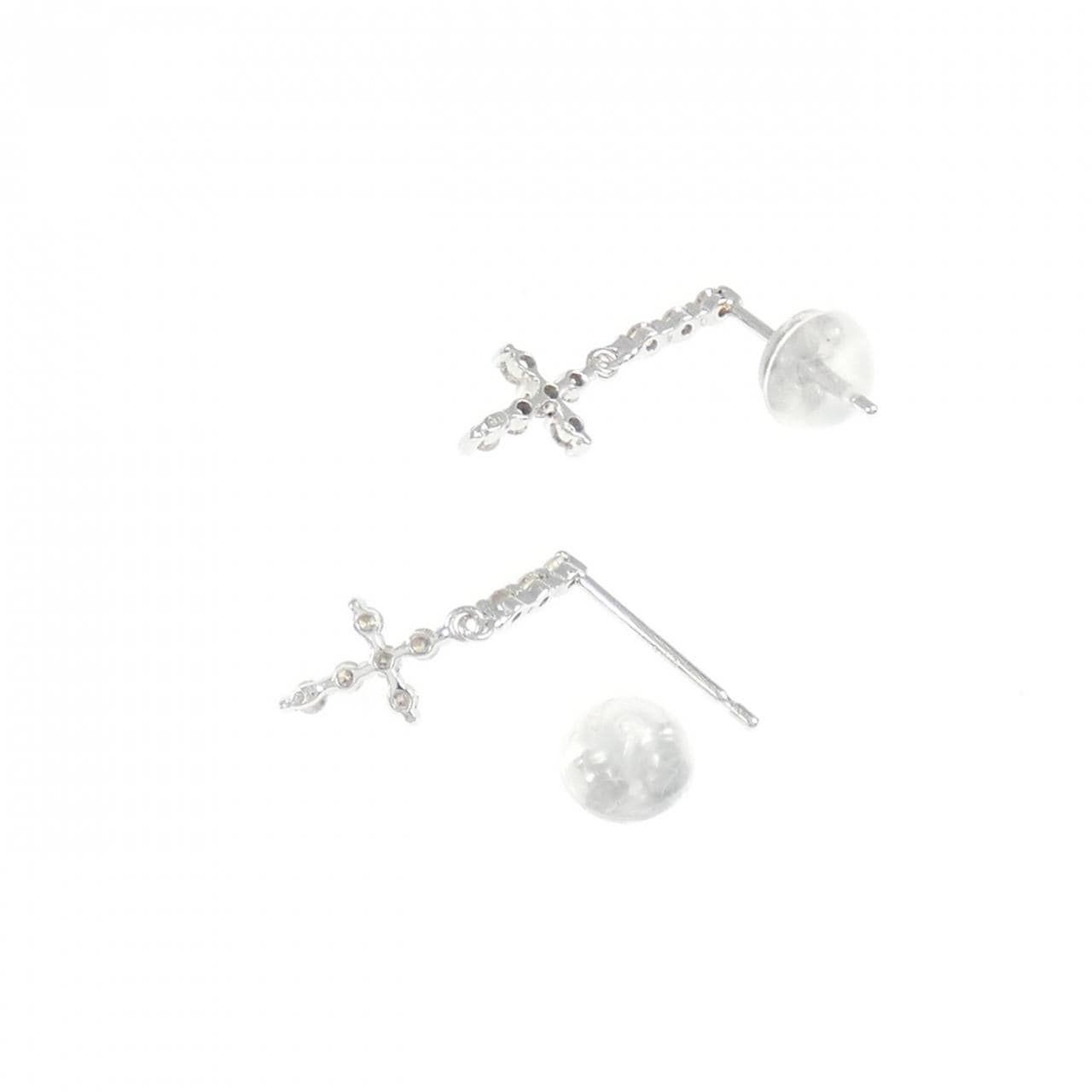 コメ兵｜K18WG クロス ダイヤモンド ピアス 0.20CT｜ジュエリー