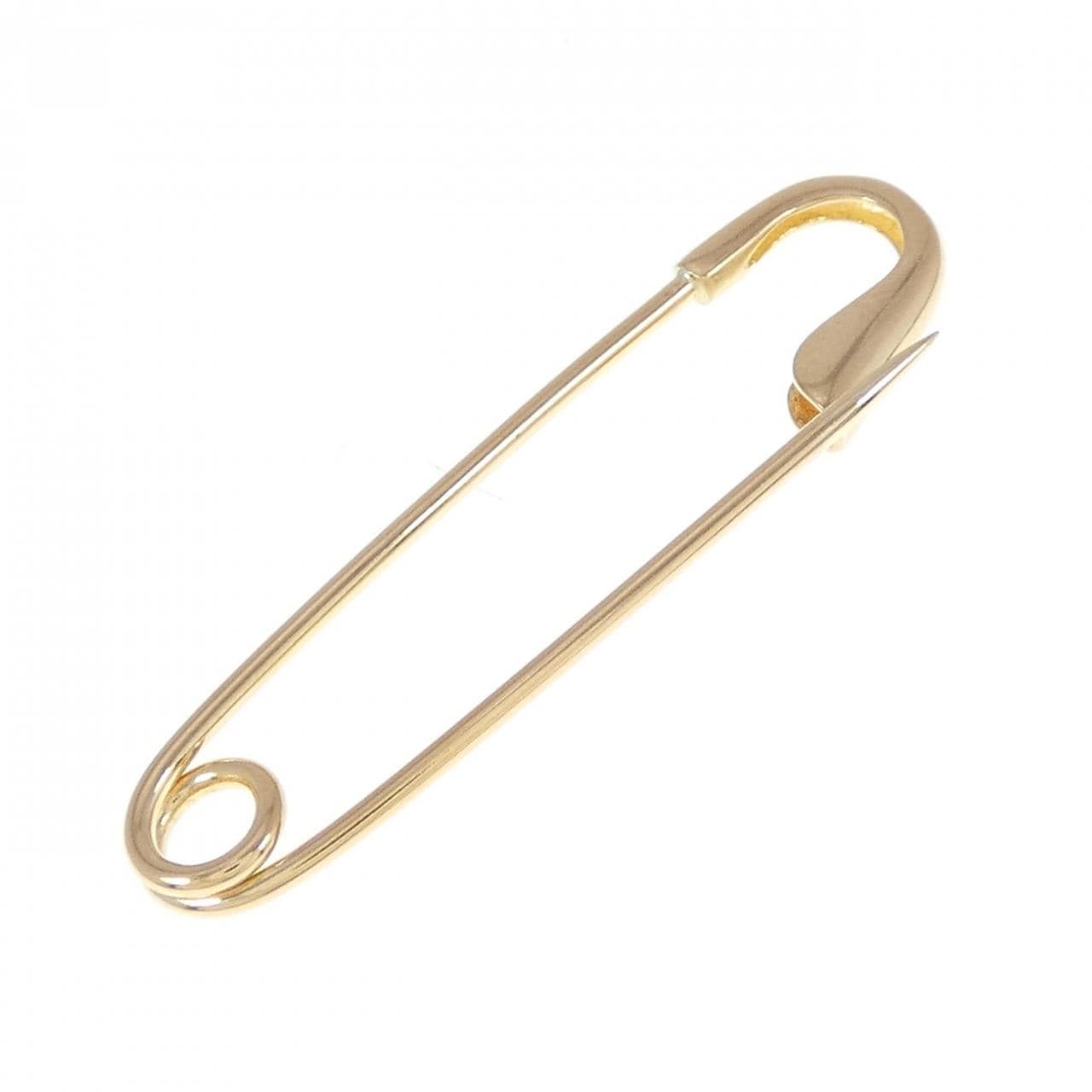 K18YG Safety Pin Brooch