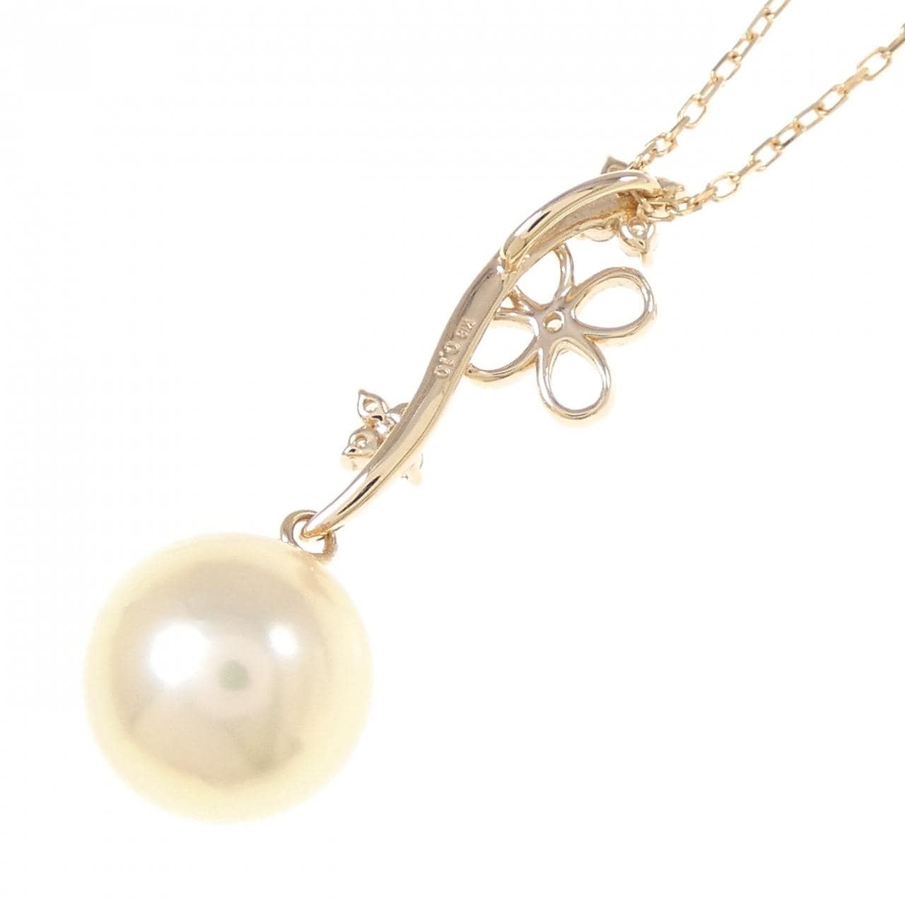 K18PG フラワー アコヤパール ネックレス 9.5mm