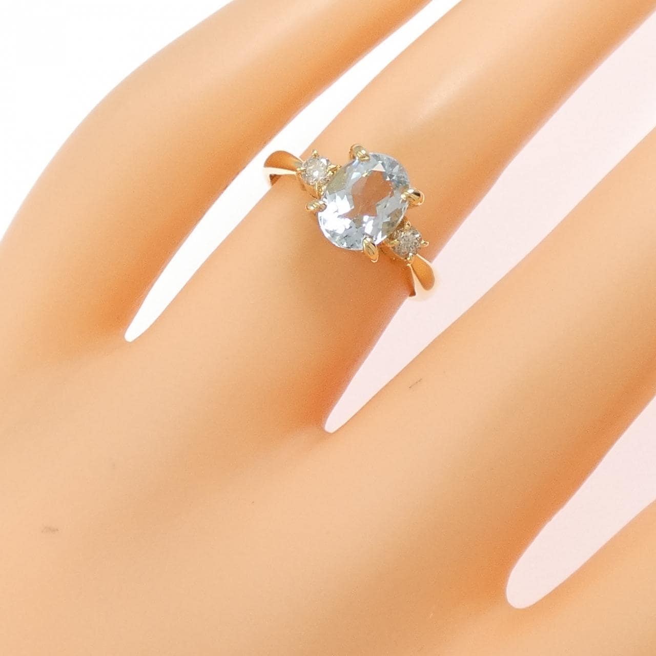 K18YG アクアマリン リング 1.22CT