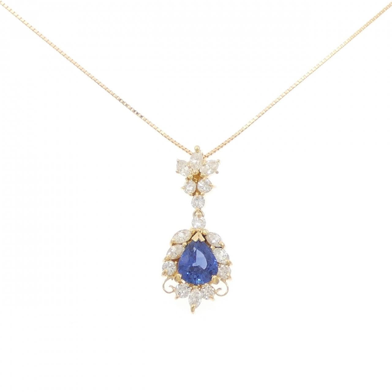 K18YG サファイヤ ネックレス 1.07CT