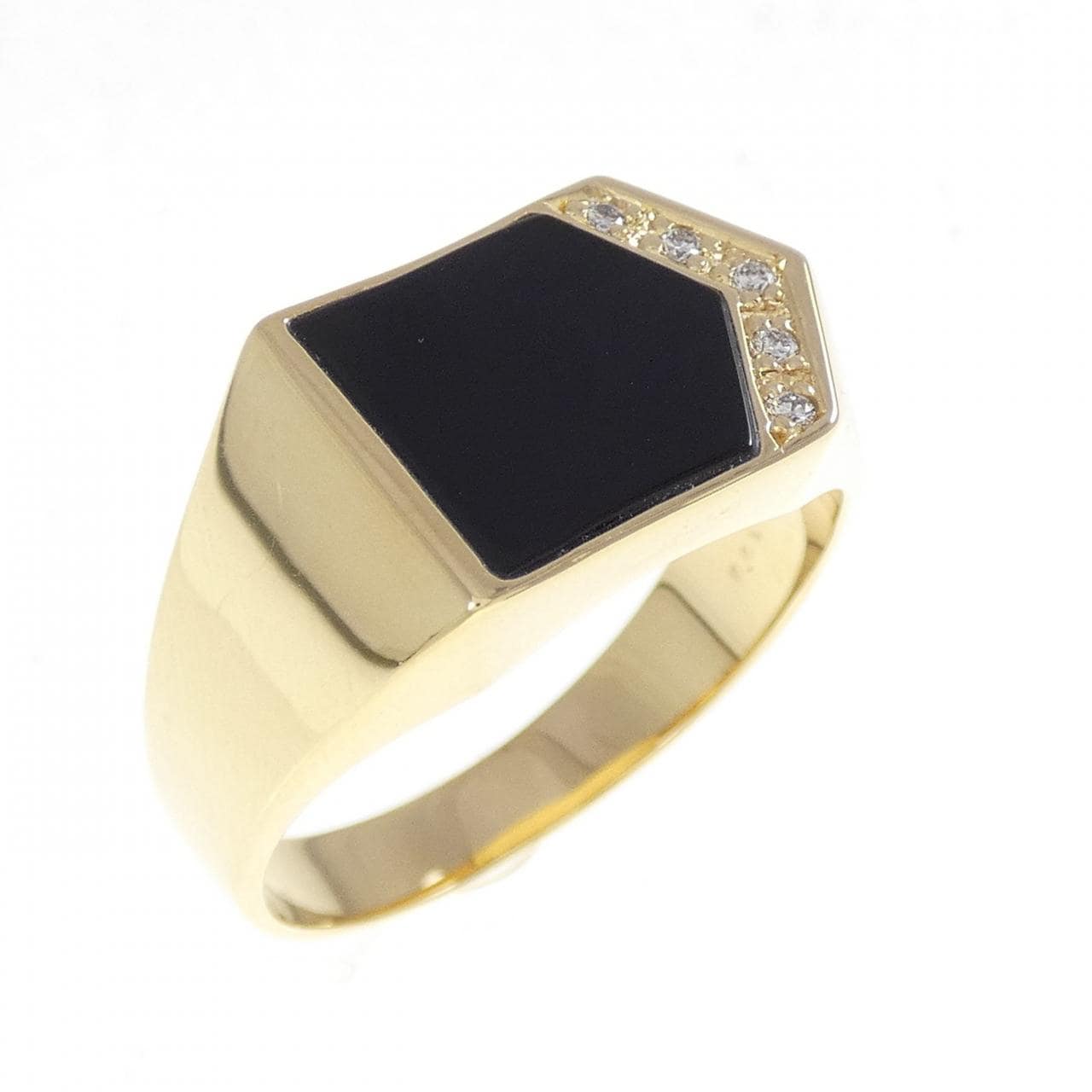 【新品】K18YG オニキス リング