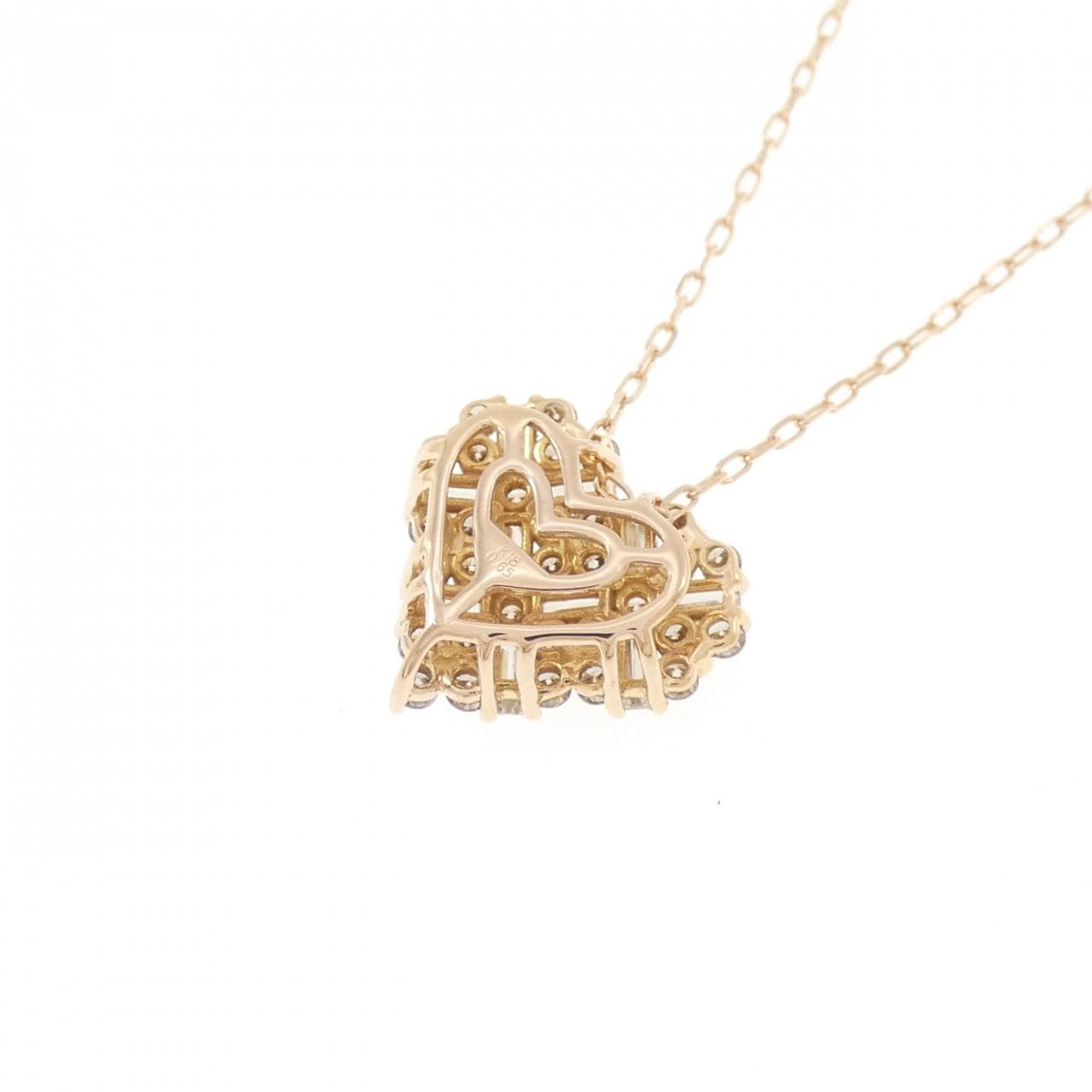 K18PG ハート ダイヤモンド ネックレス 0.65CT