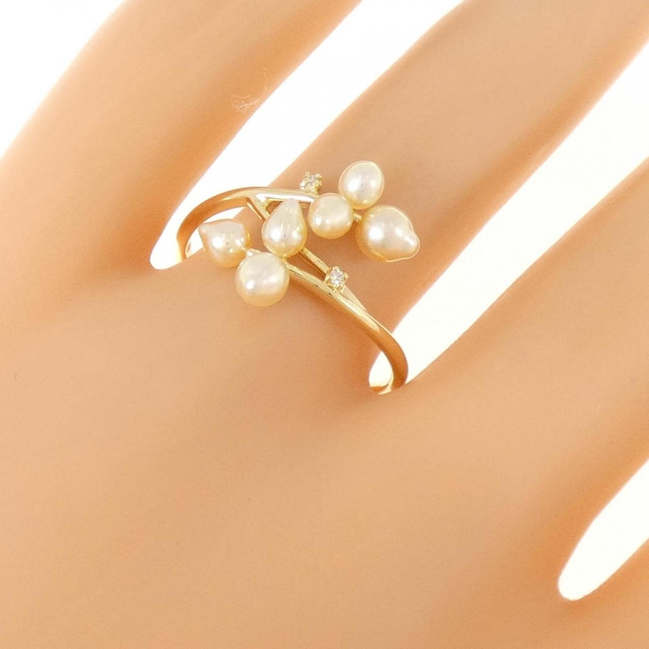 K18YG 白蝶パール リング