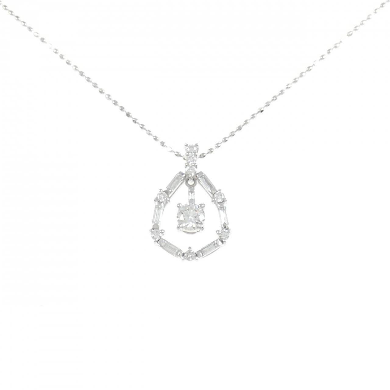 K18WG ダイヤモンド ネックレス 0.19CT