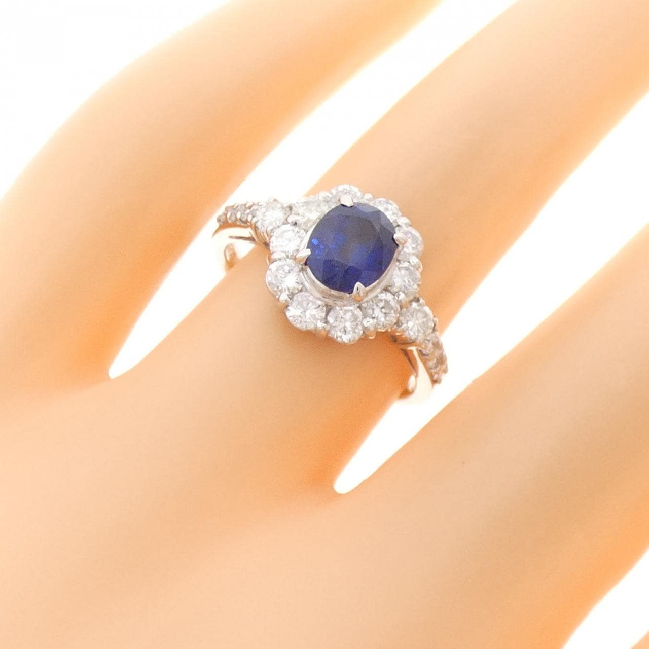 PT900蓝宝石戒指1.087CT