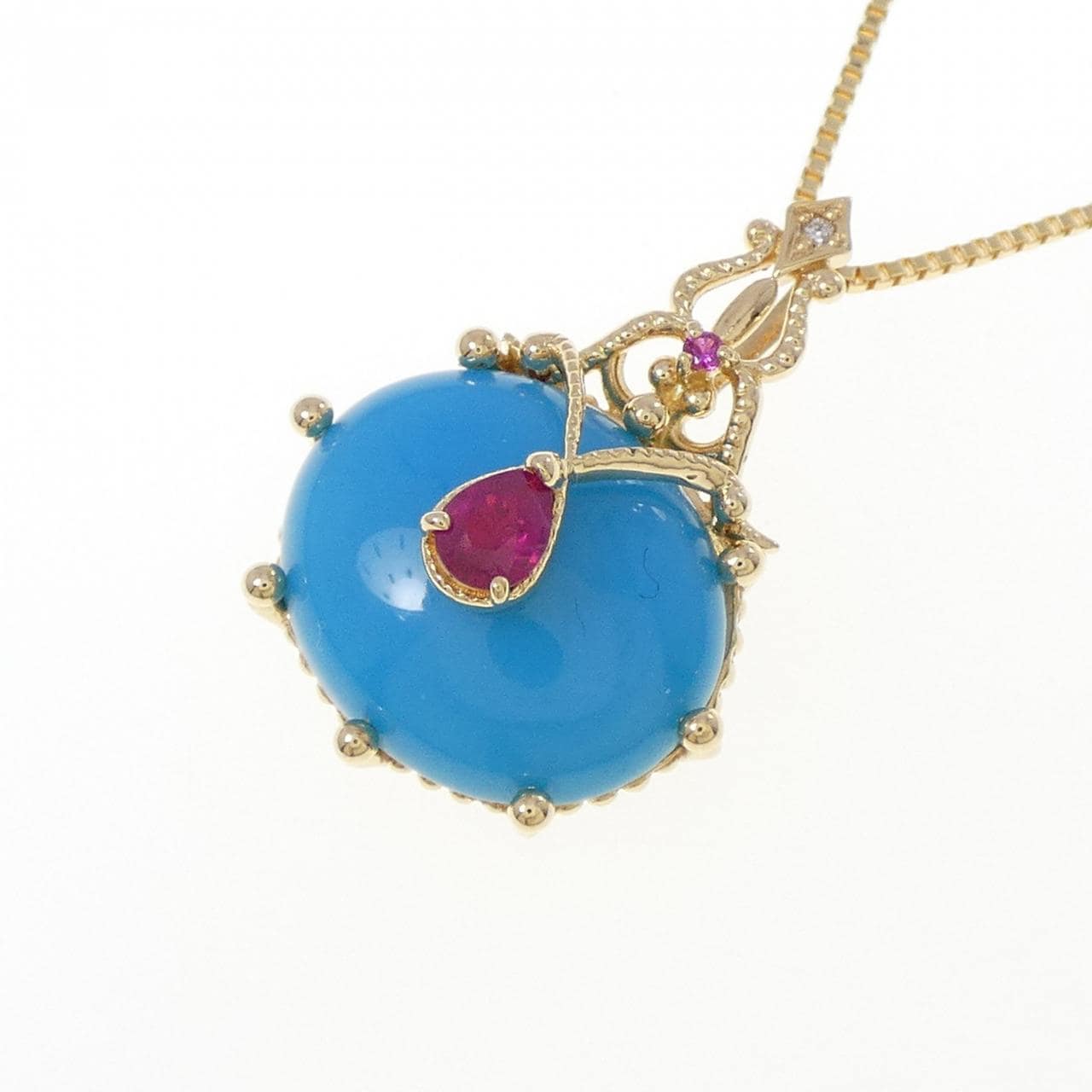 K18YG カラーストーン ネックレス