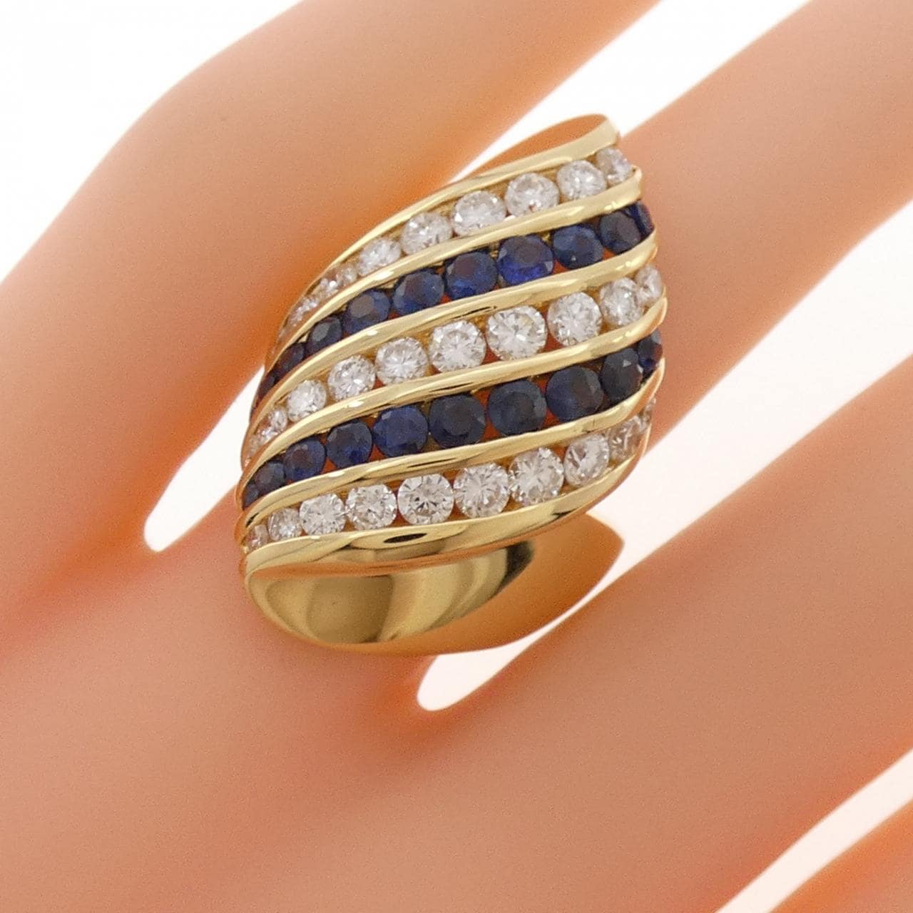 K18YG サファイヤ リング 1.54CT