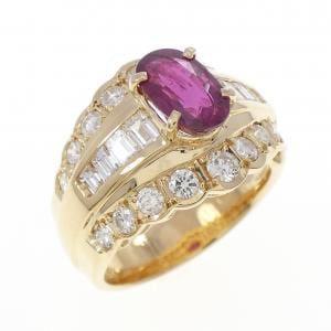 K18YG ルビー リング 1.54CT