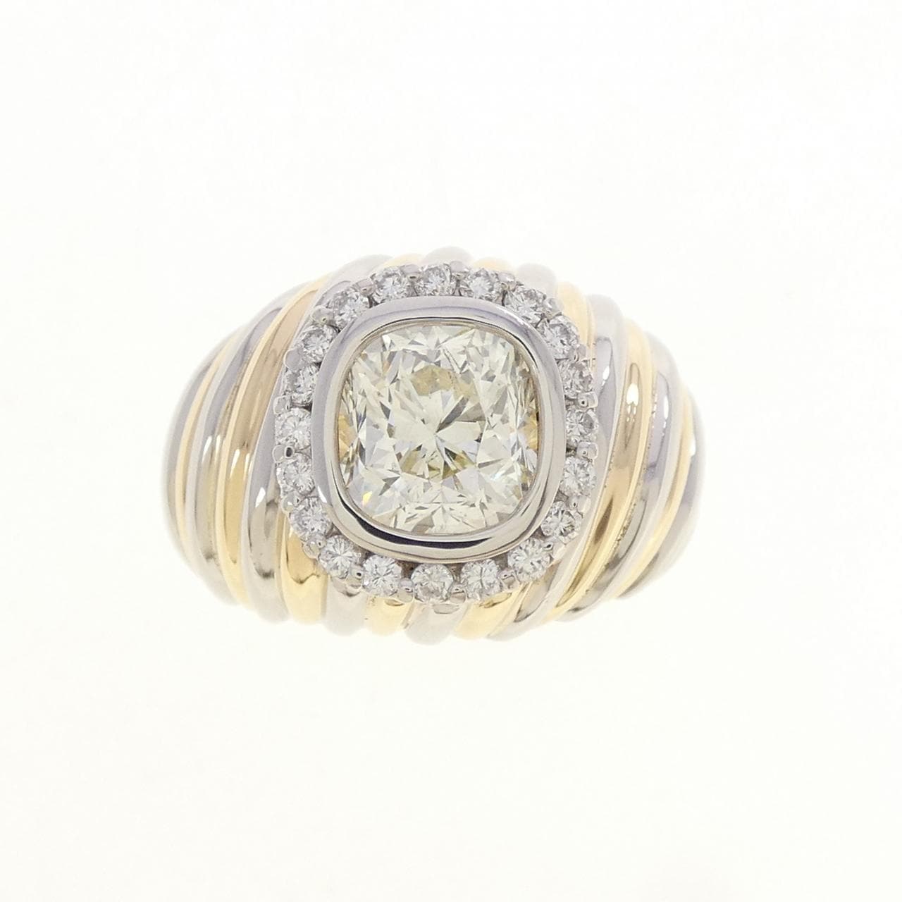 K18YG/PT900 ダイヤモンド リング 2.36CT
