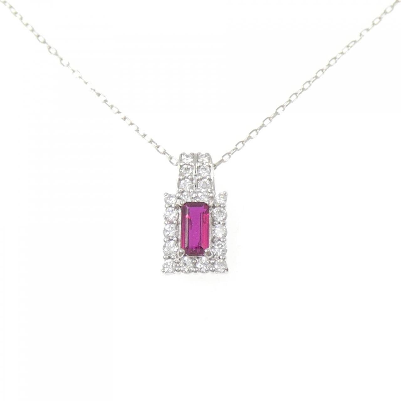 PT950/PT850 ルビー ネックレス 0.287CT