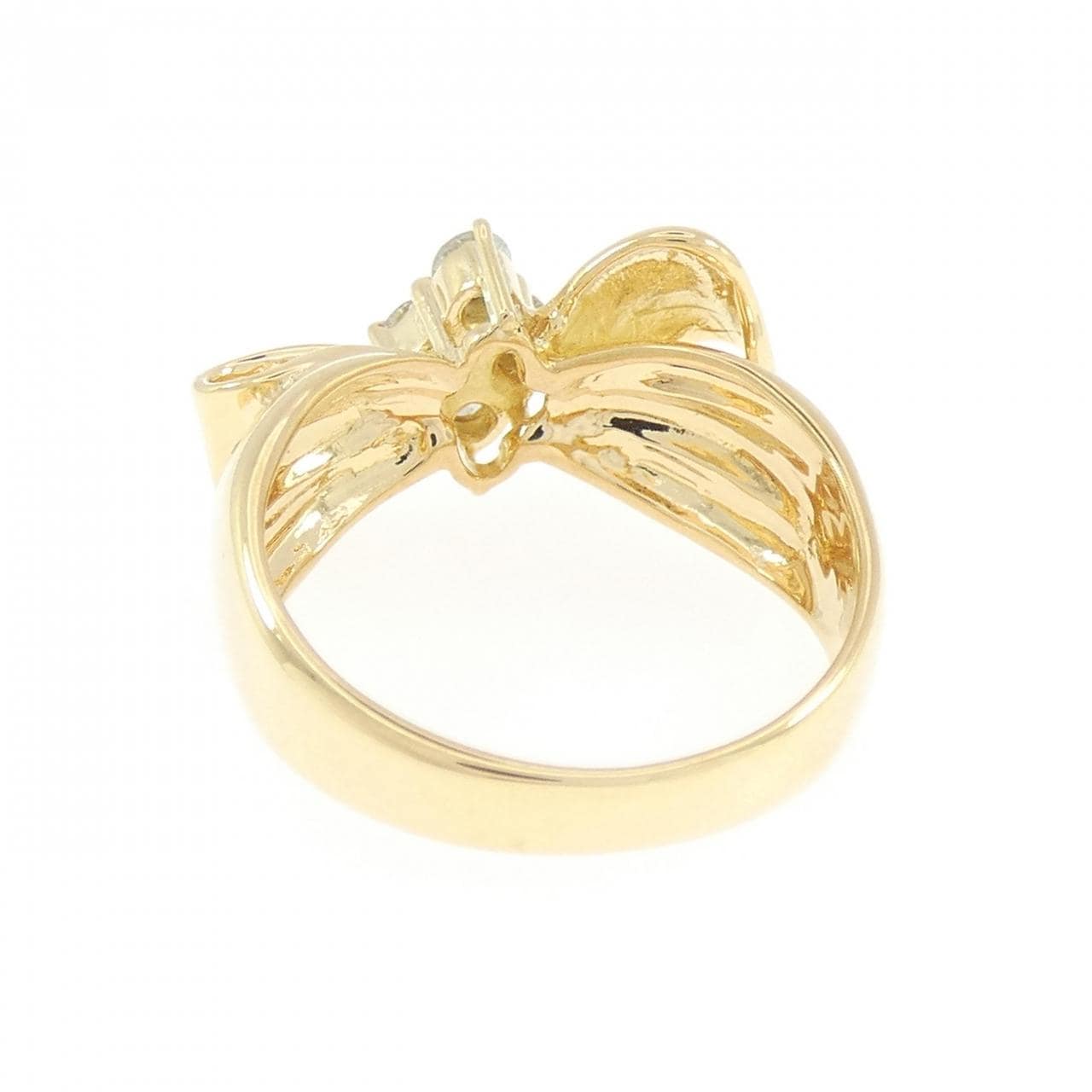 K18YG リボン ダイヤモンド リング 0.30CT