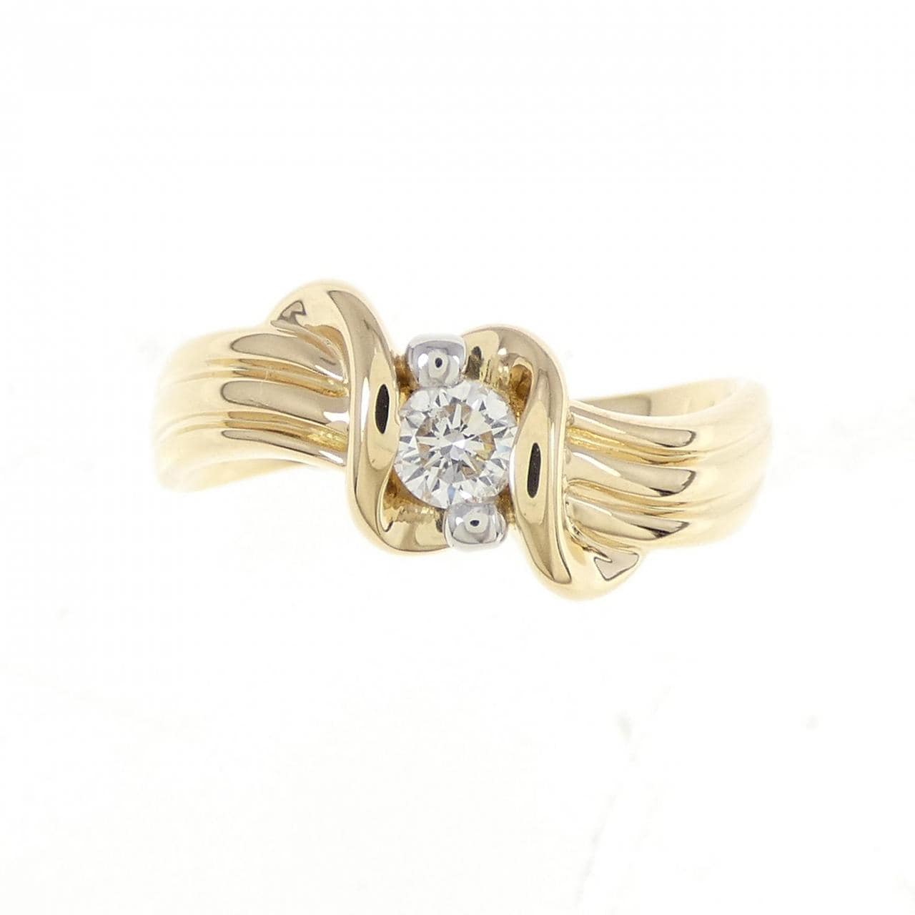 K18YG/PT ダイヤモンド リング 0.225CT