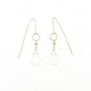 K18YG クオーツ ピアス 5.00CT