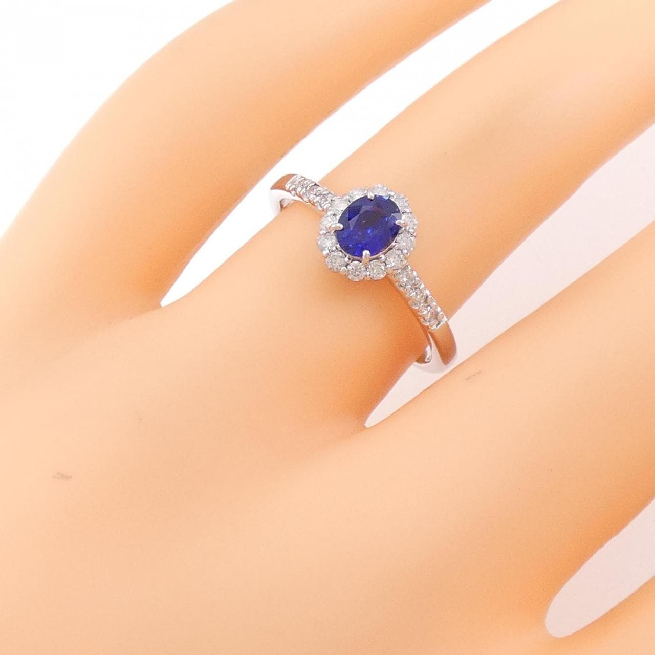 【新品】PT サファイヤ リング 0.49CT