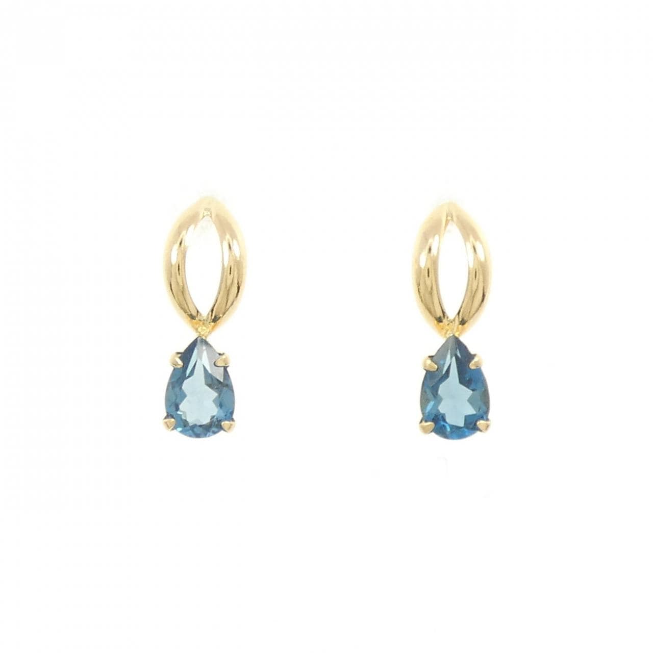 [BRAND NEW] K18YG blue Topaz earrings