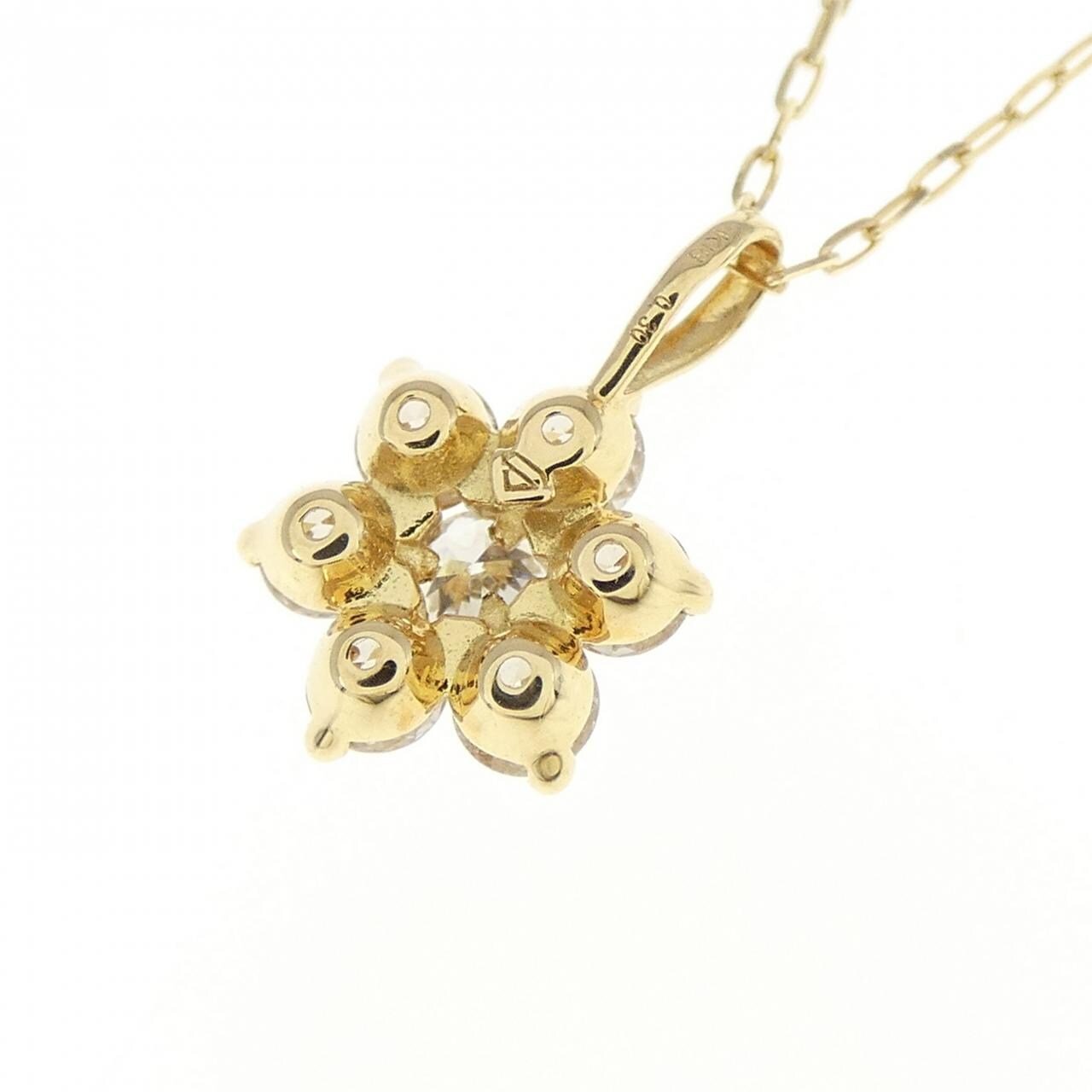 コメ兵｜【新品】K18YG フラワー ダイヤモンド ネックレス 0.30CT  