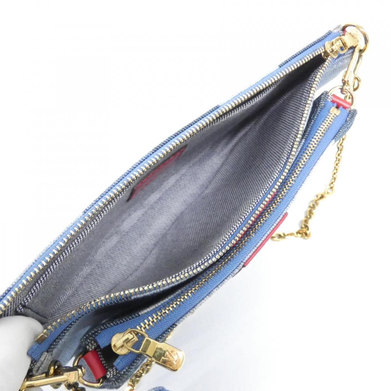 ルイヴィトン デニム モノグラム ミュルティ ポシェット アクセソワール M44990 ショルダーバッグ