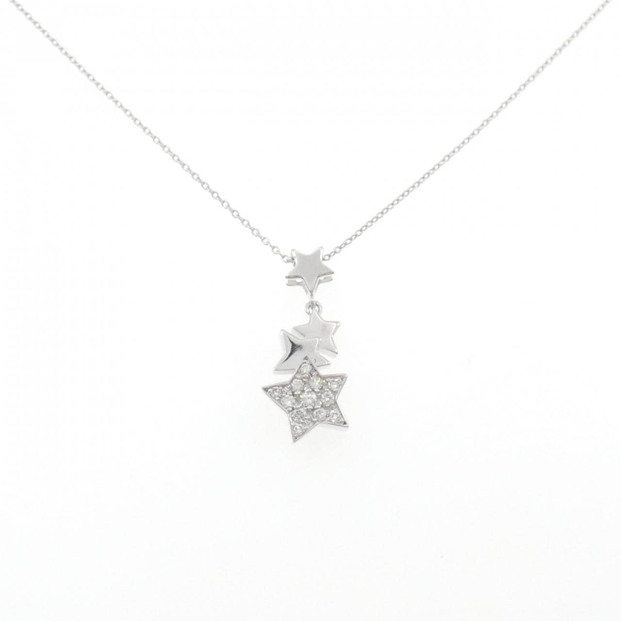K18WG スター ダイヤモンド ネックレス 0.20CT