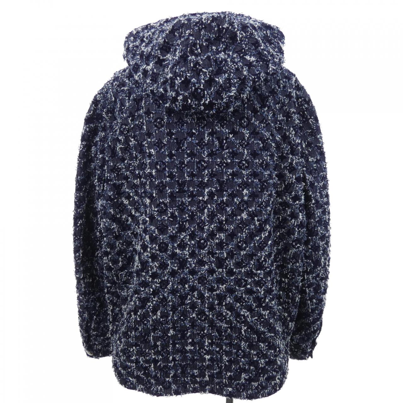 LOUIS VUITTON Flocked Monogram Denim Hoodie HTA23WURL Jacket