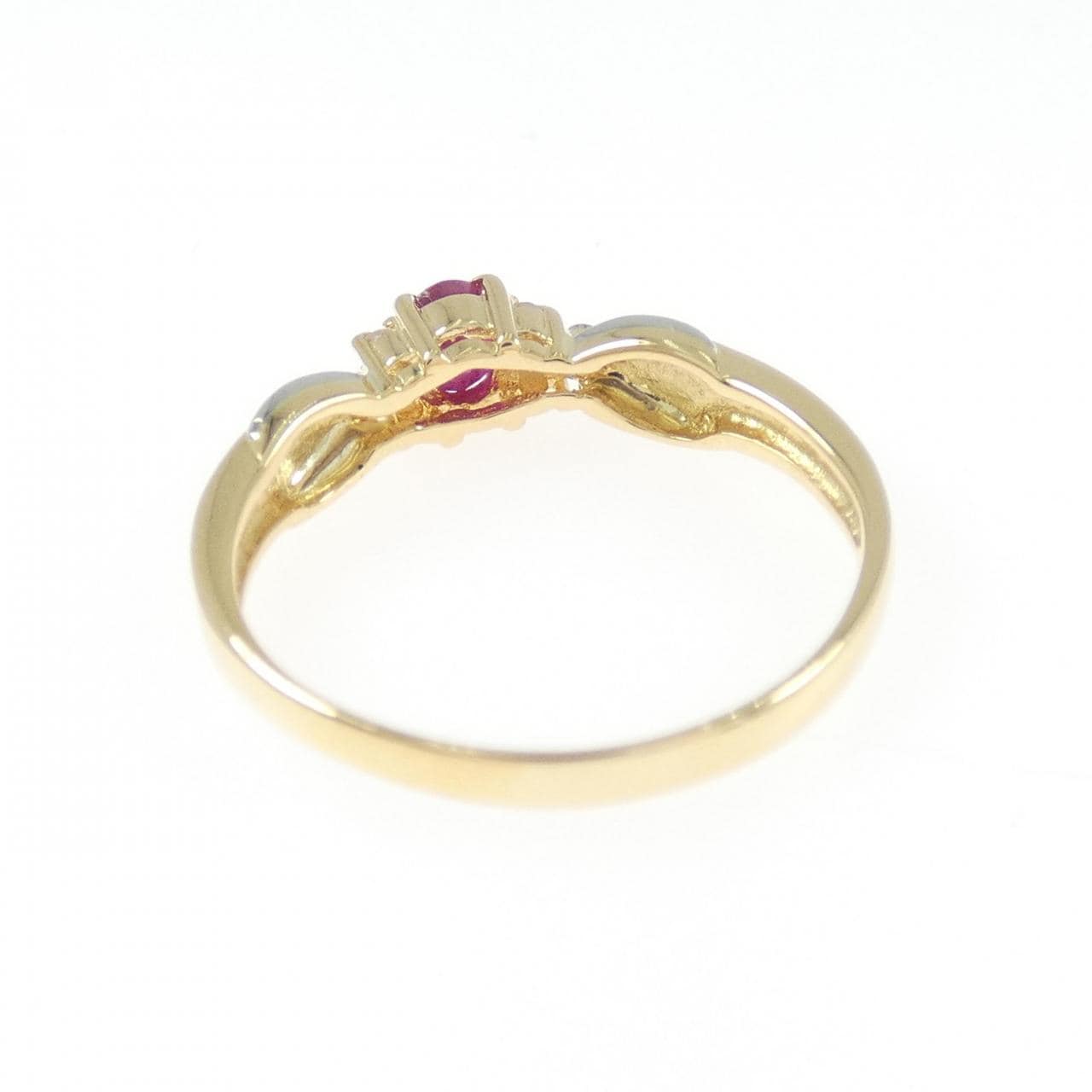 K18YG/PT900 ルビー リング