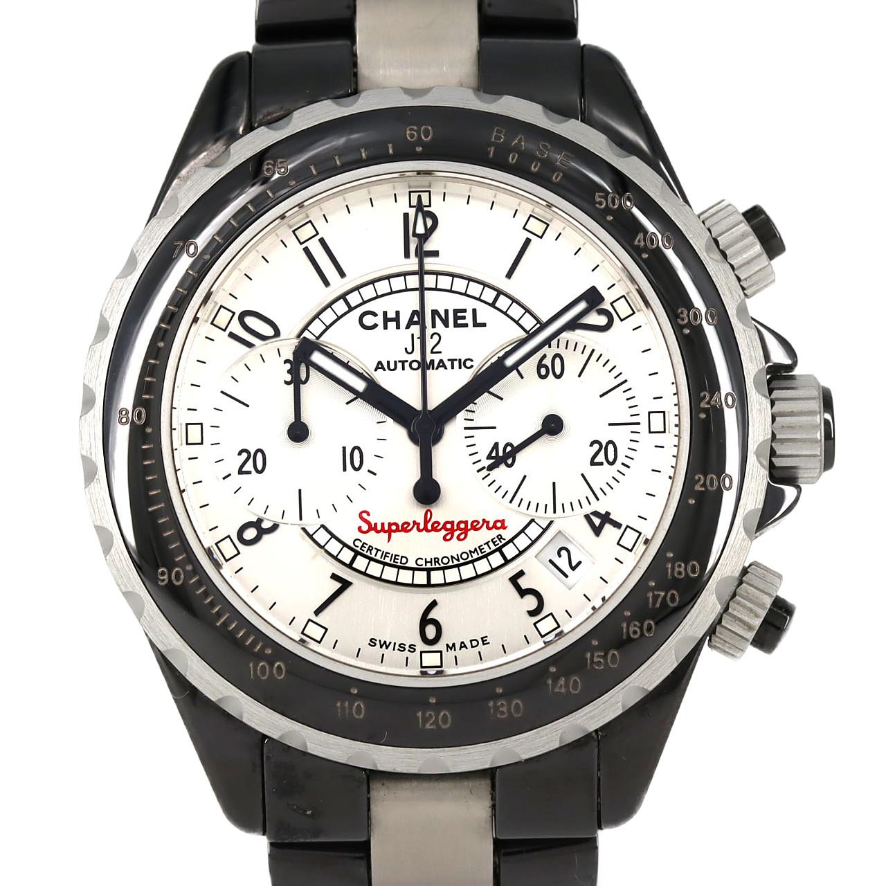【ノーメンテナンス還元価格】シャネル J12スーパーレッジェーラクロノグラフ H1624 セラミックxアルミニウム 自動巻