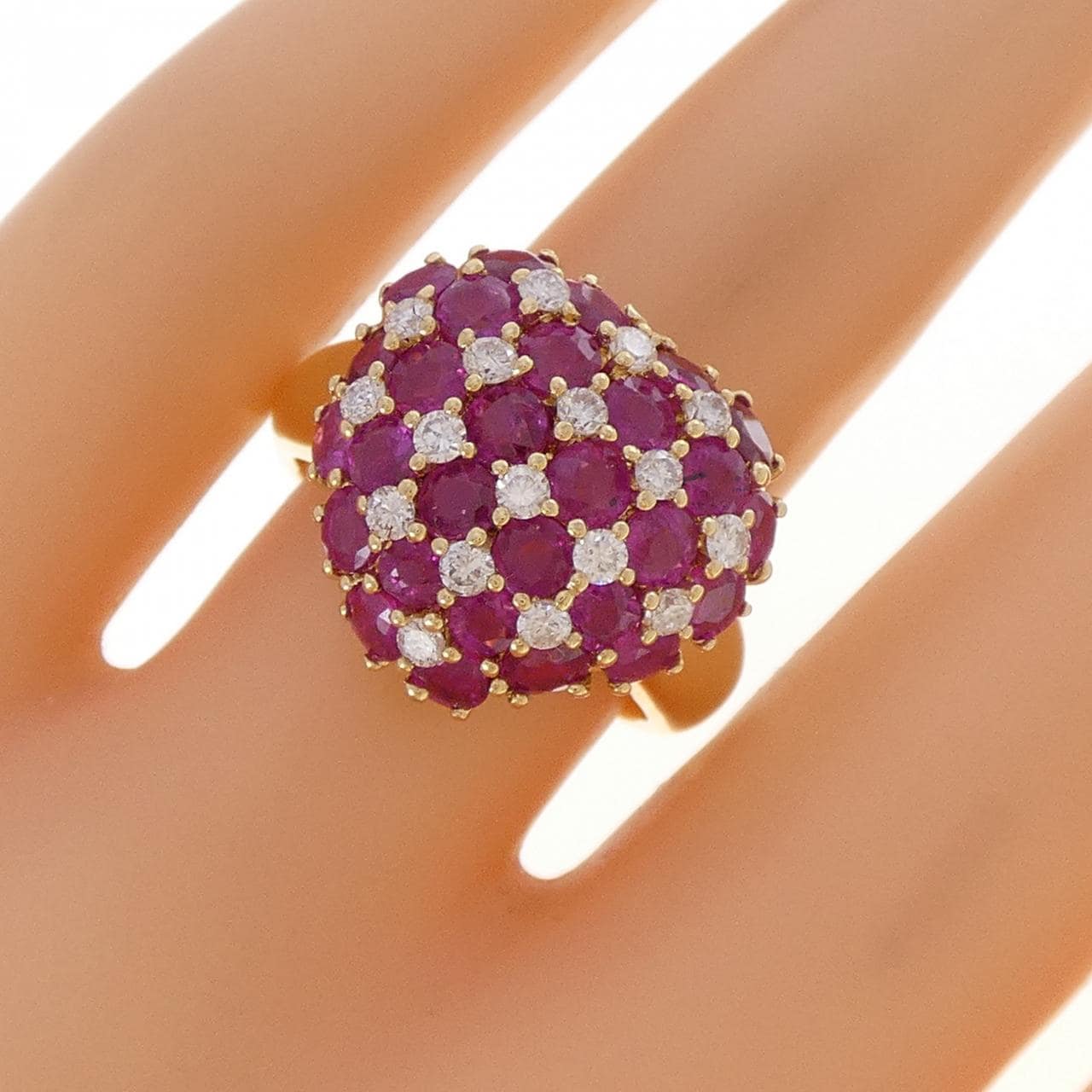 750YG ハート ルビー リング 4.07CT