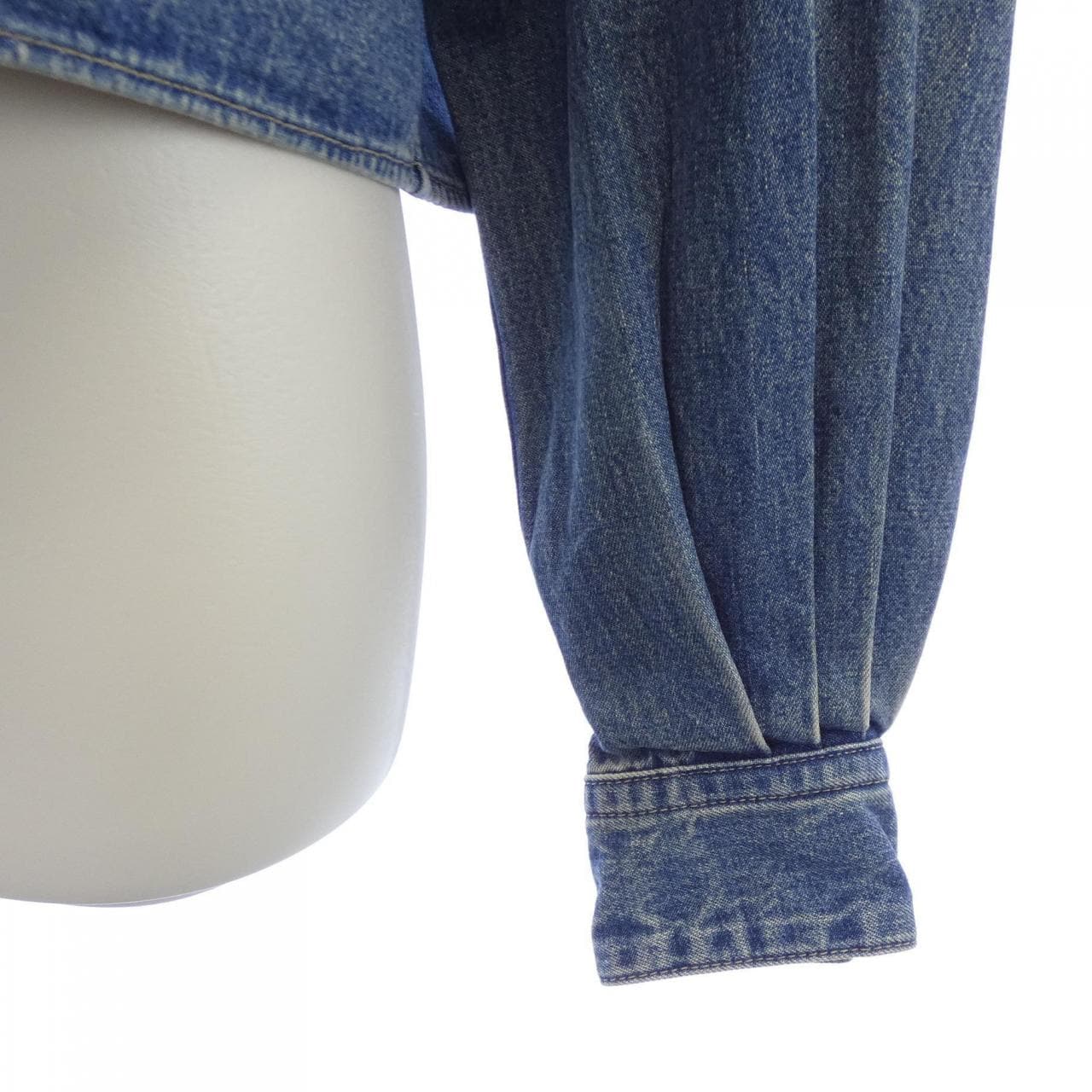 セリーヌ CELINE ユニオンオーシャンウォッシュデニム クロップドシャツ トリオンフ 2T187459N シャツ