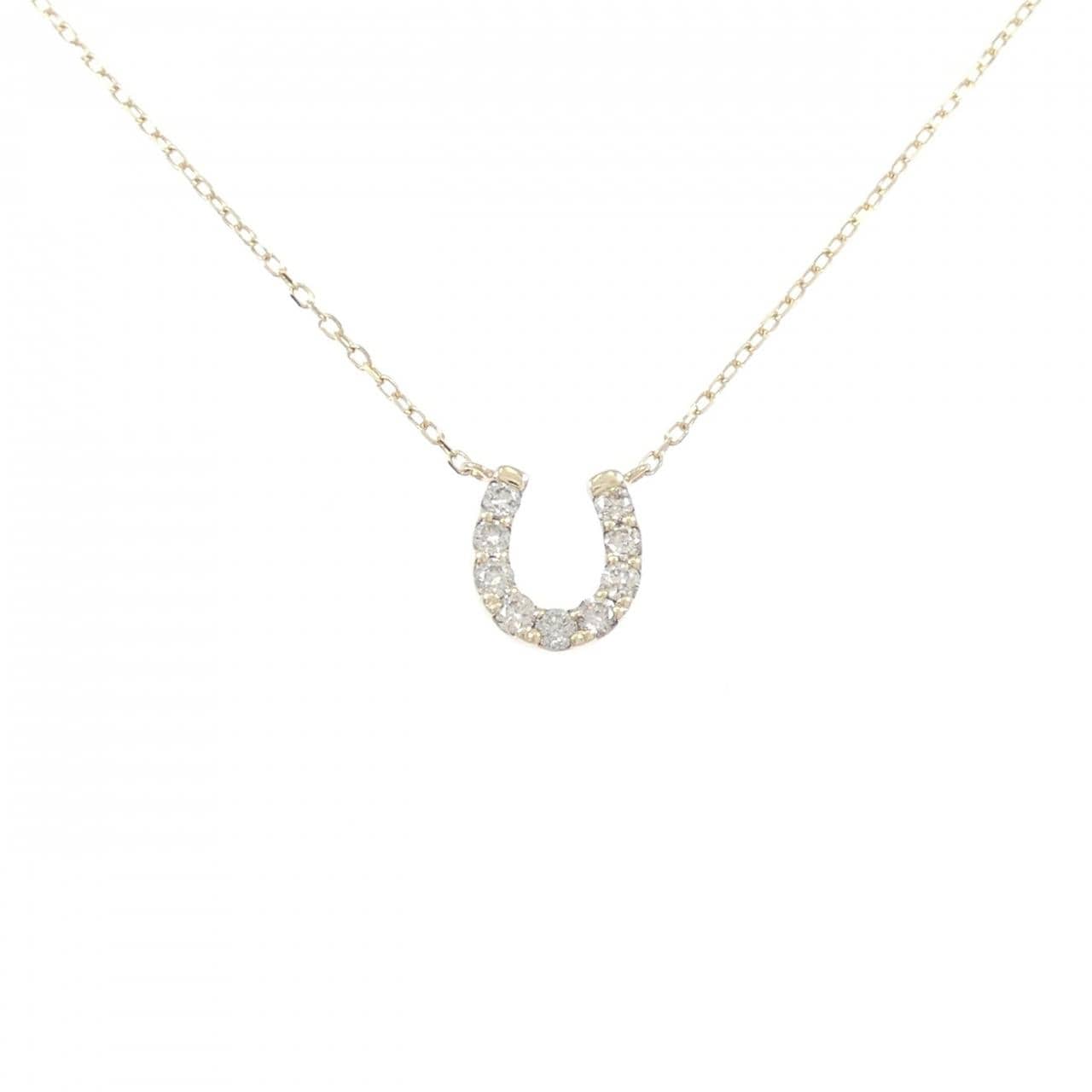 K10YG ホースシュー ダイヤモンド ネックレス 0.20CT