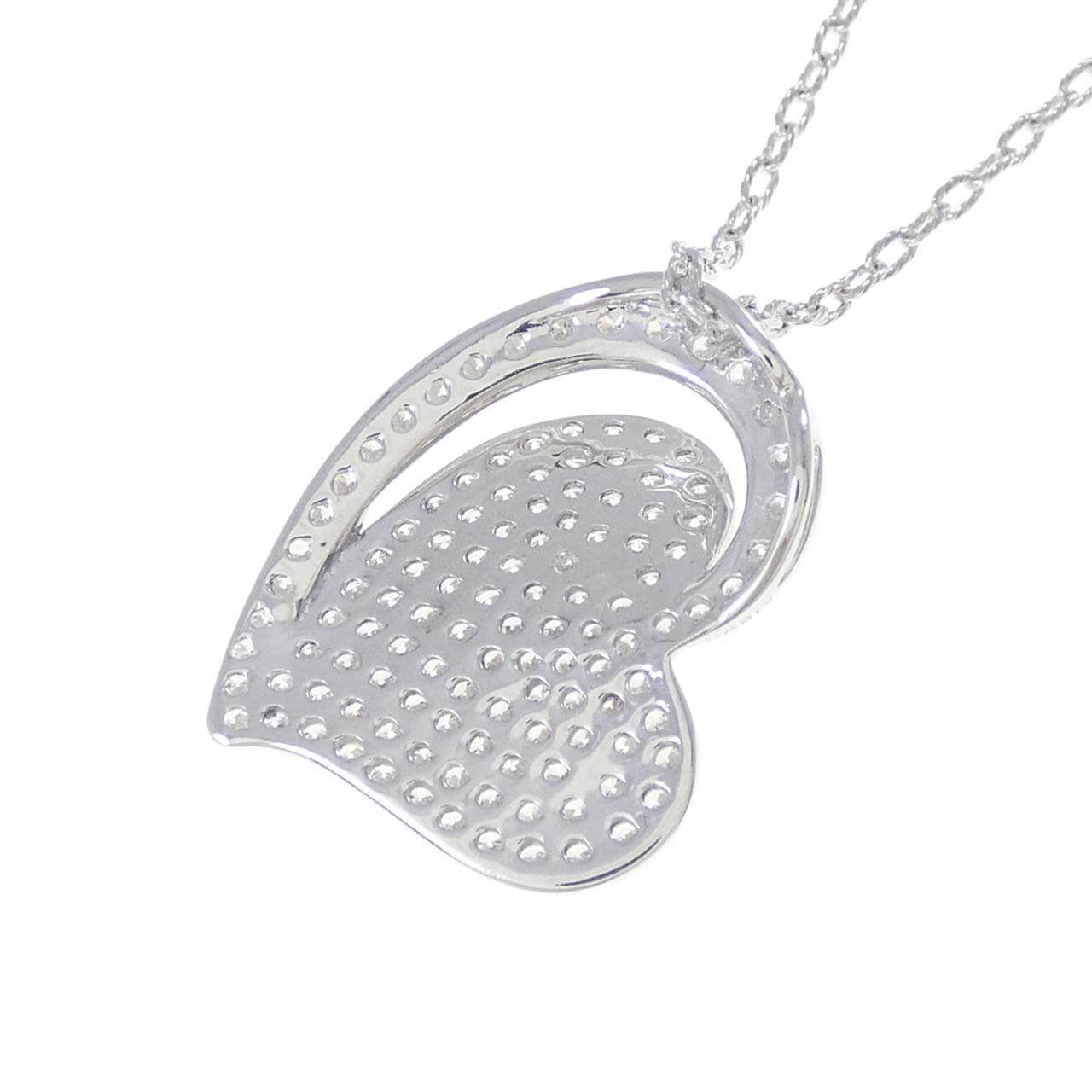 K18WG ハート ダイヤモンド ネックレス 0.69CT