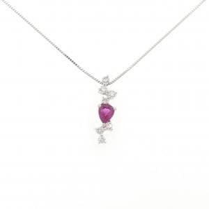 PT900/PT850 ルビー ネックレス 0.58CT