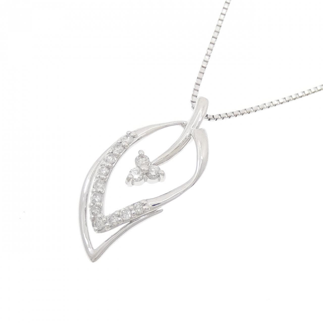 K18WG ダイヤモンド ネックレス 0.15CT