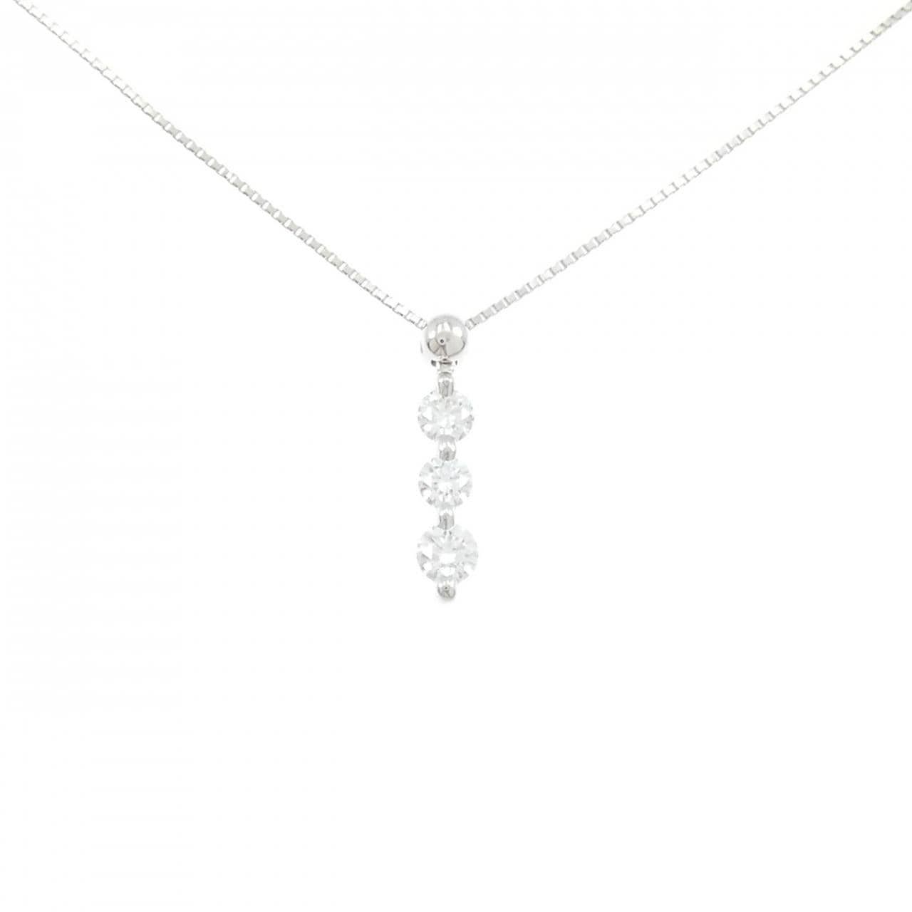 PT900/PT850 スリーストーン ダイヤモンド ネックレス 0.501CT