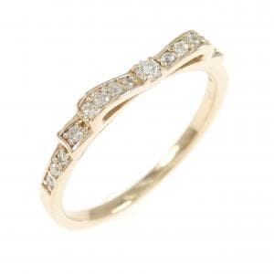 K18PG リボン ダイヤモンド リング 0.15CT