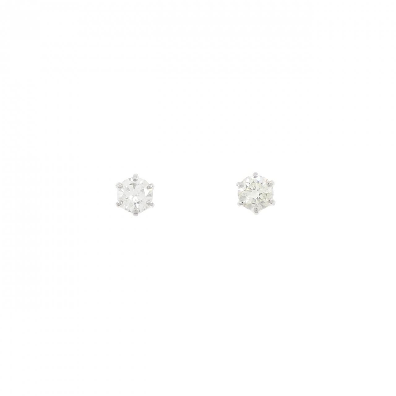 PT900 ダイヤモンド ピアス 0.248CT 0.265CT J-K SI2 VG-GOOD