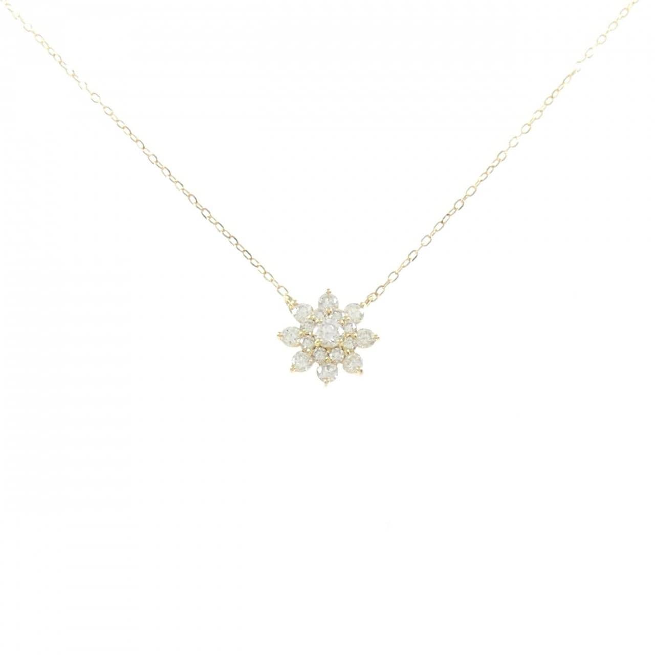 K18YG 花朵钻石项链 0.30CT