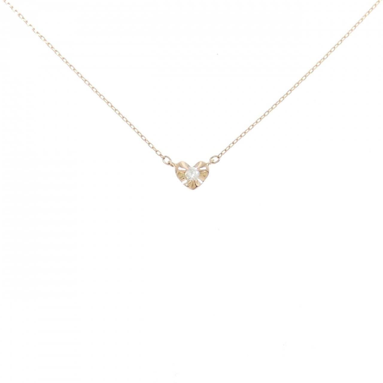 K18YG ハート ダイヤモンド ネックレス 0.03CT