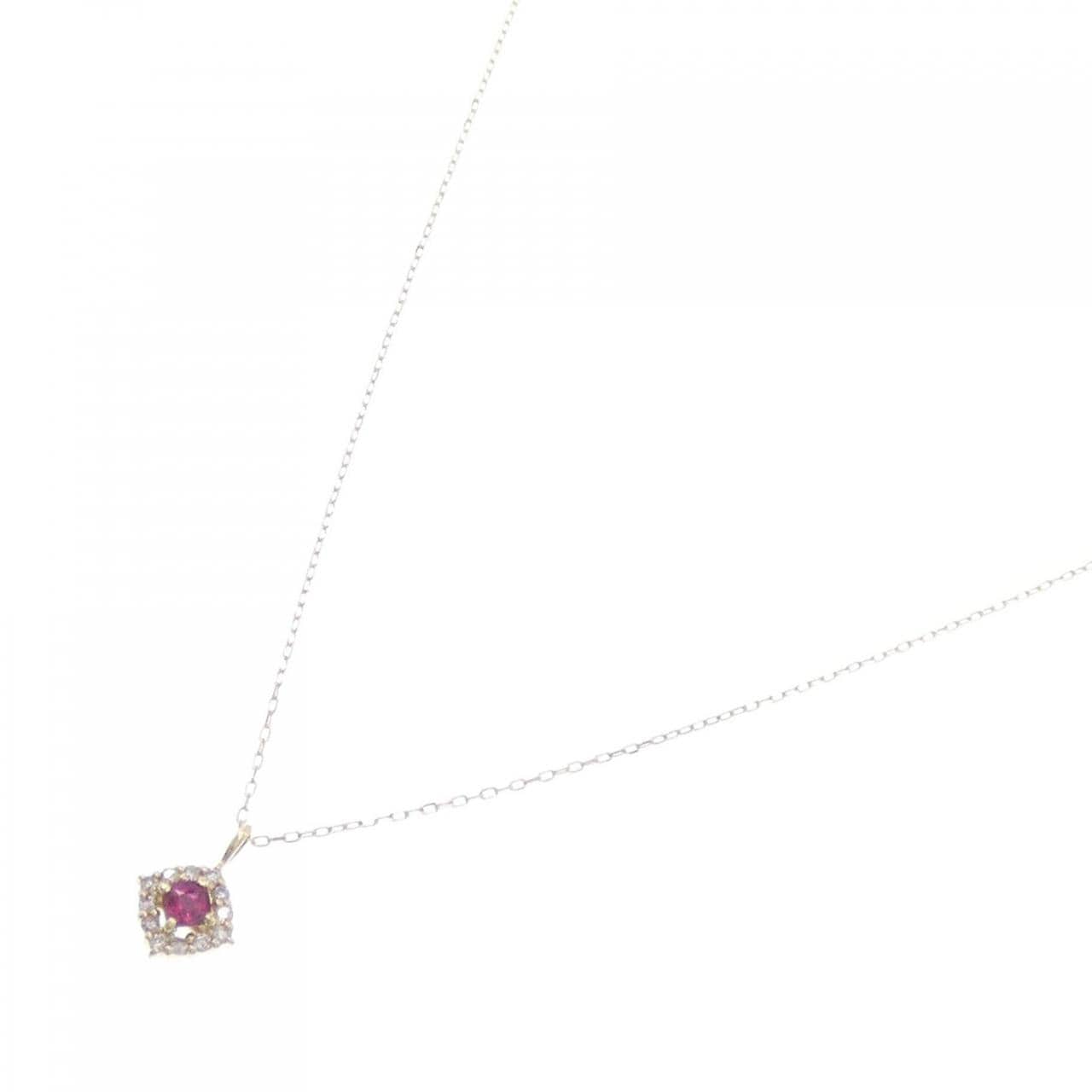 [BRAND NEW] K18YG Ruby Necklace 0.08CT
