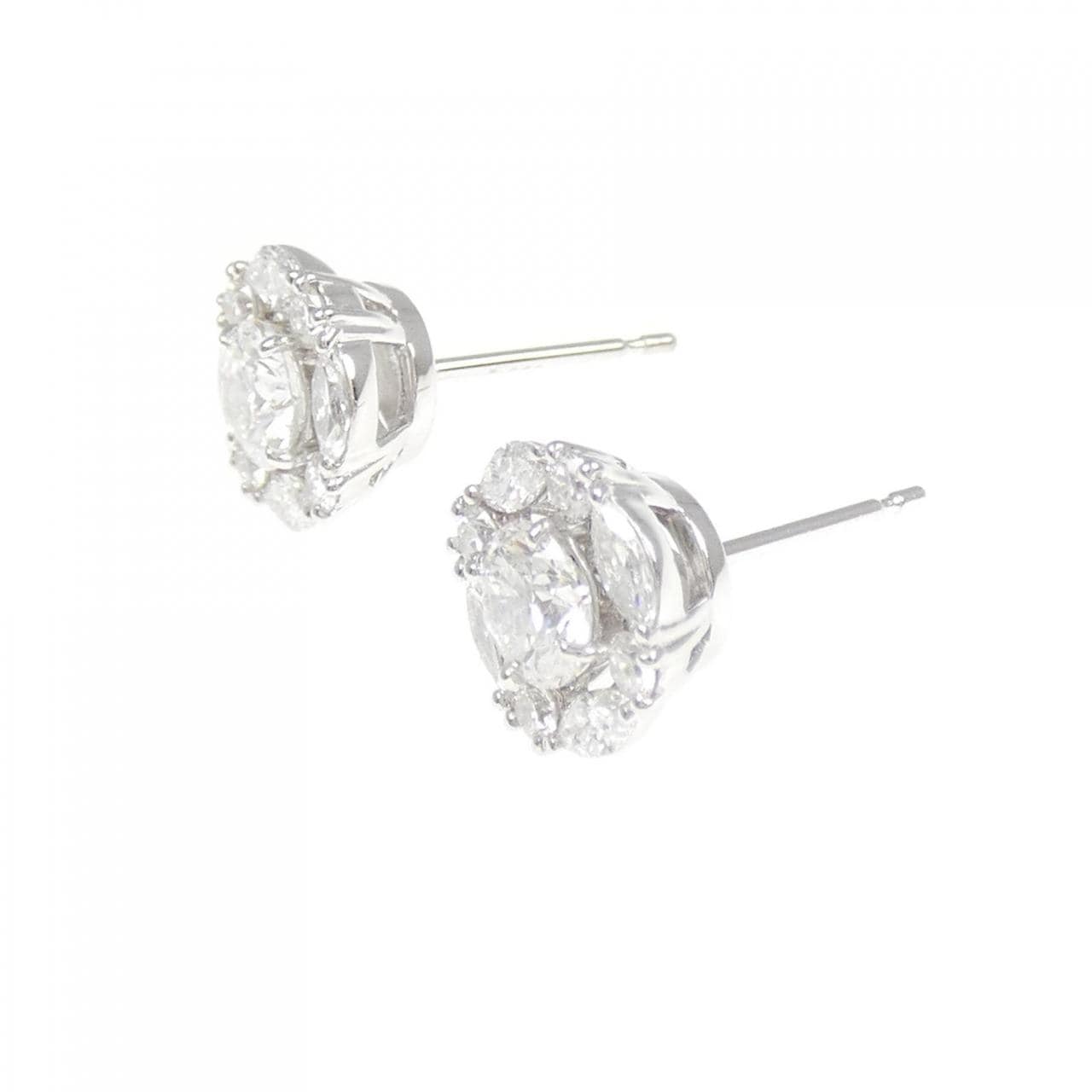 [BRAND NEW] PT Diamond Earrings 0.334CT 0.333CT F SI2 Good
