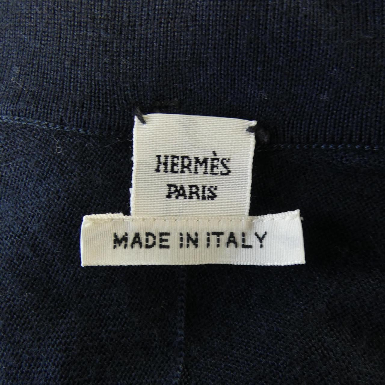 エルメス HERMES POSTE ET CAVALERIE *16-7755 ツイルレーヌ ロングカーディガン