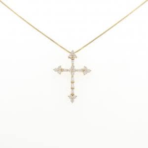 K18YG/750YG クロス ダイヤモンド ネックレス 1.00CT